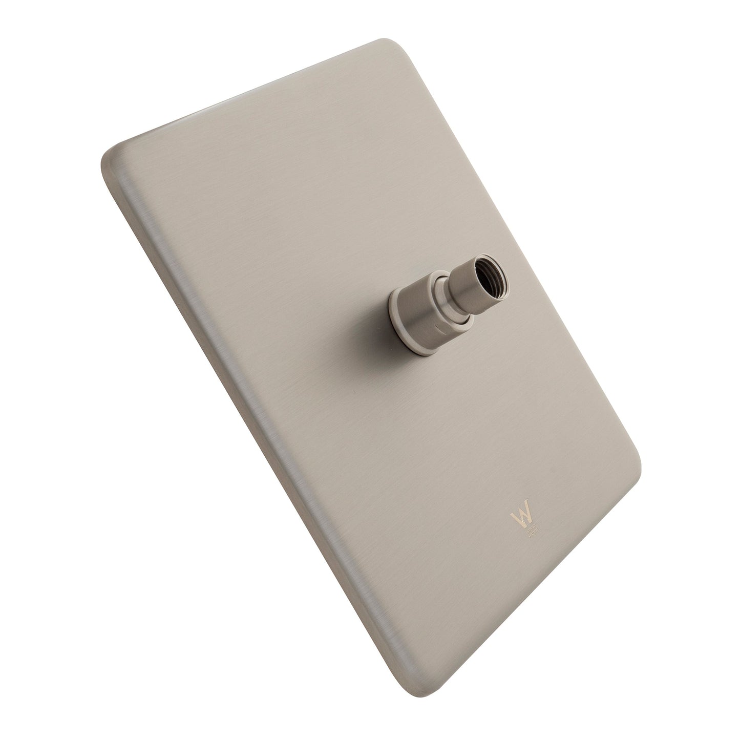 Jena Square Twin Shower System with Adjustable Rail, Push Button Diverter and 250mm Head, Brushed Nickel