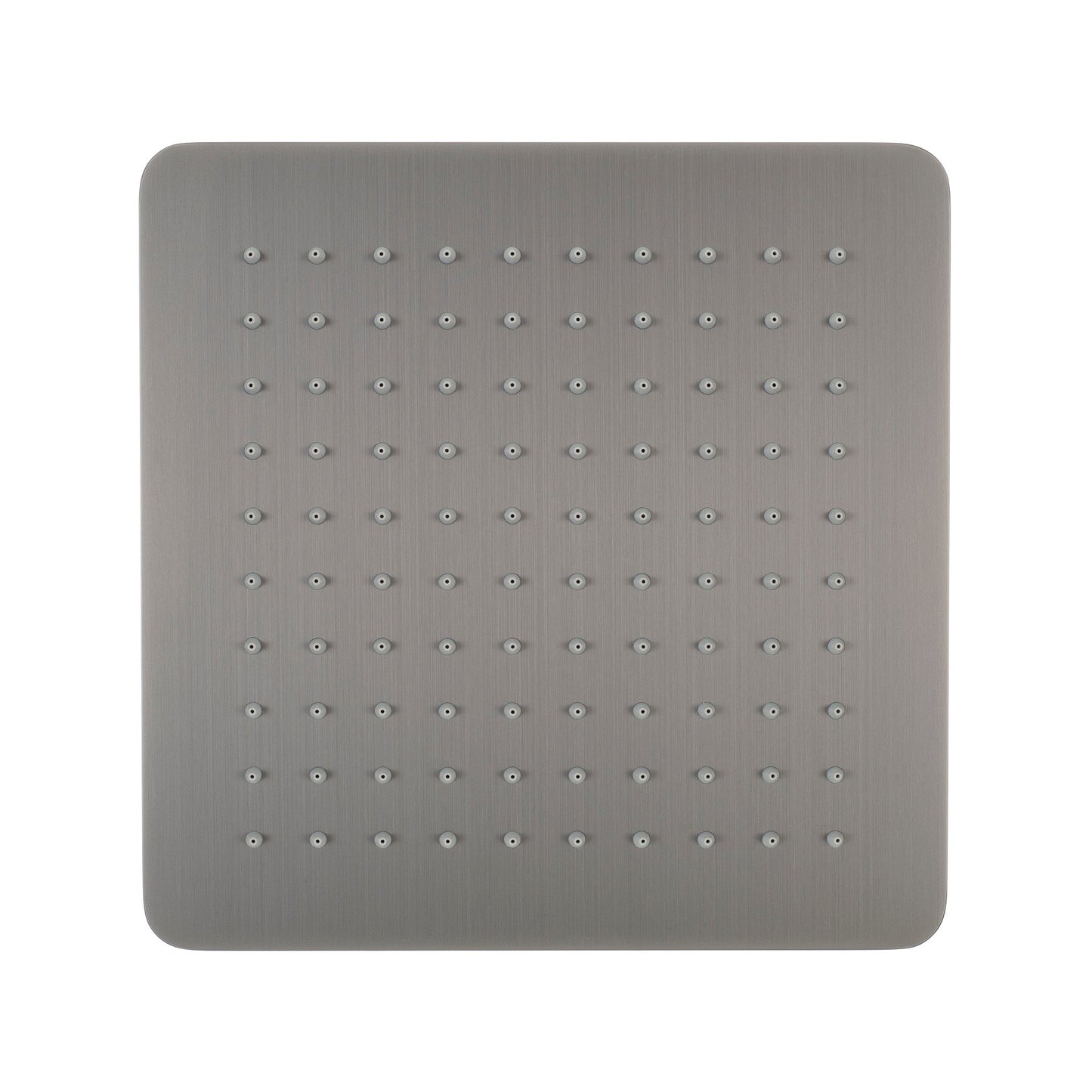 Jena Square Twin Shower System with Adjustable Rail, Push Button Diverter and 250mm Head, Brushed Gunmetal