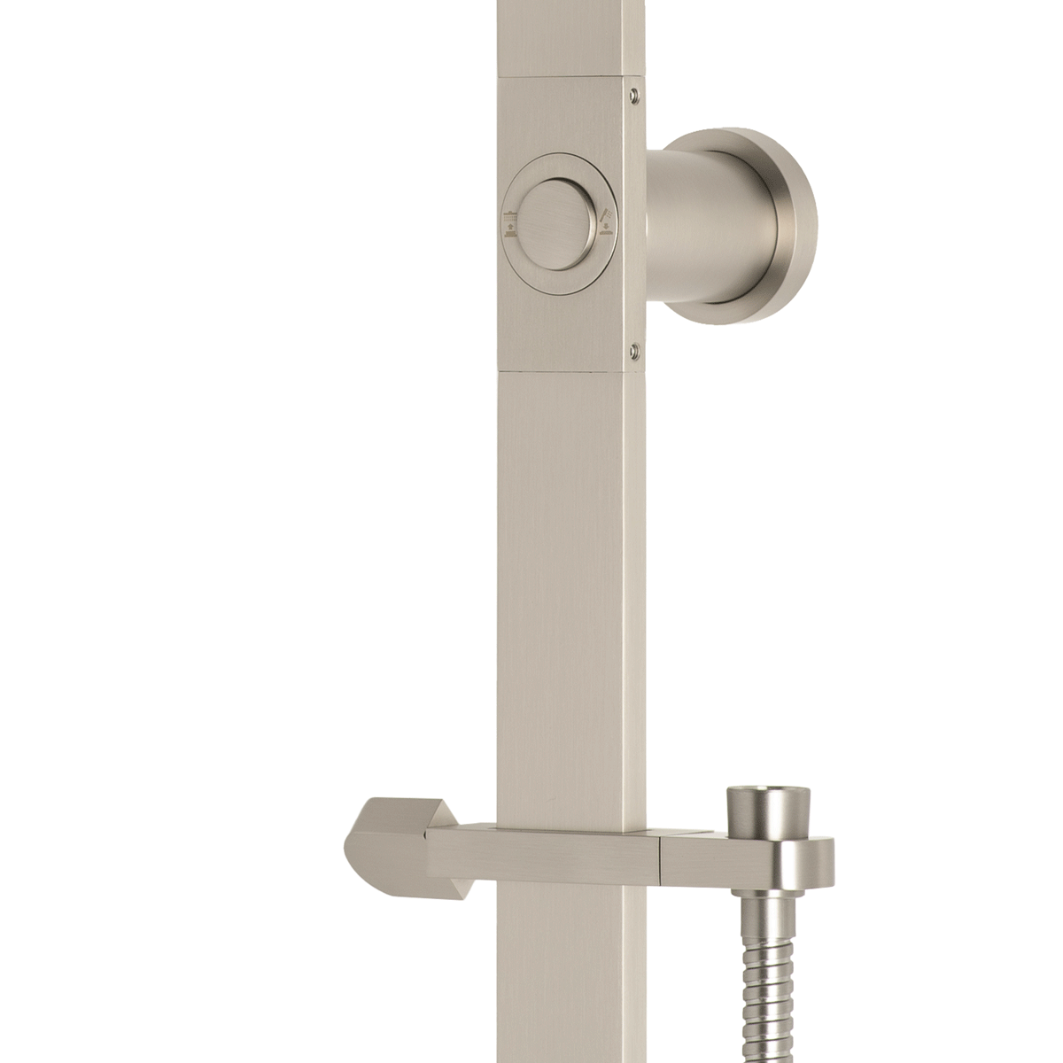 Jena Twin Shower Rail Column with Push Button Diverter, Brushed Nickel