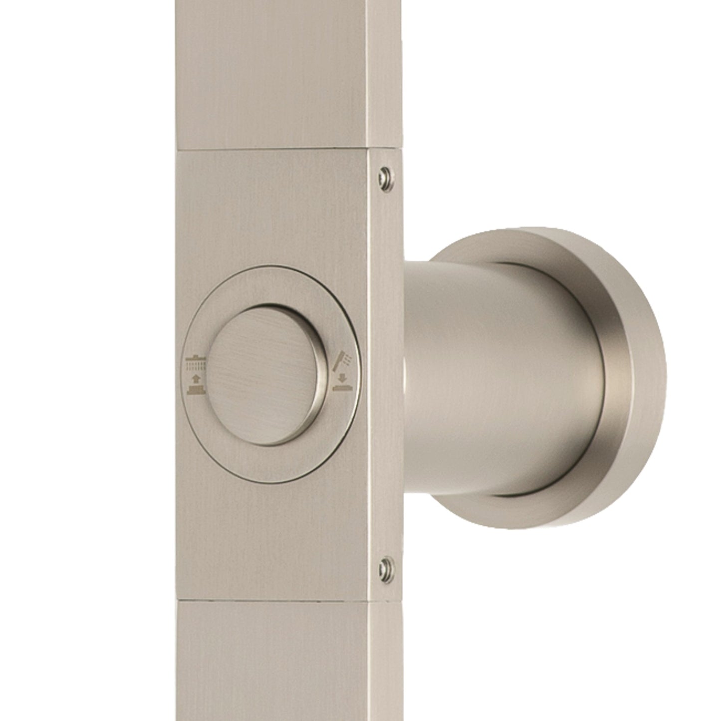 Jena Twin Shower Rail Column with Push Button Diverter, Brushed Nickel