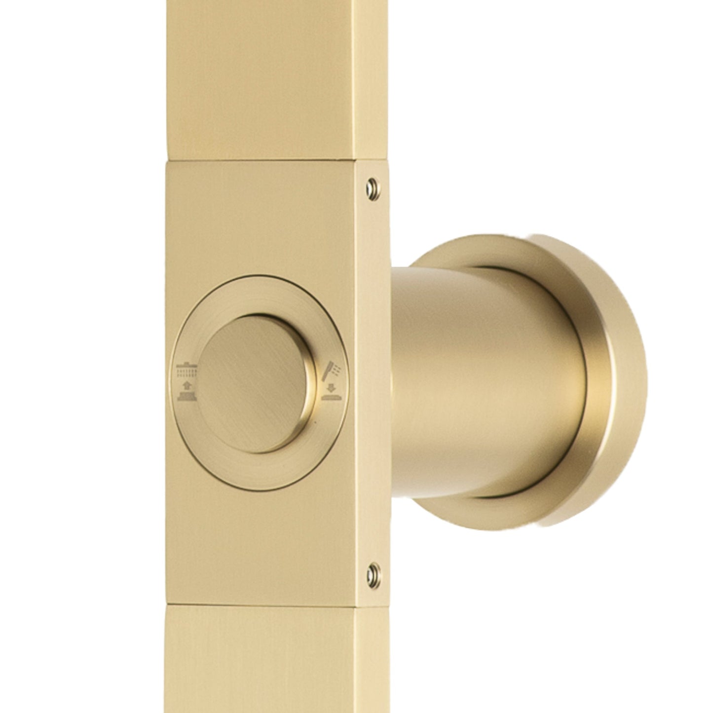 Jena Twin Shower Rail Column with Push Button Diverter, Brushed Brass (Gold)