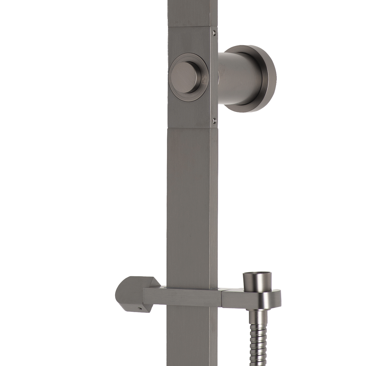 Jena Twin Shower Rail Column with Push Button Diverter, Brushed Gunmetal