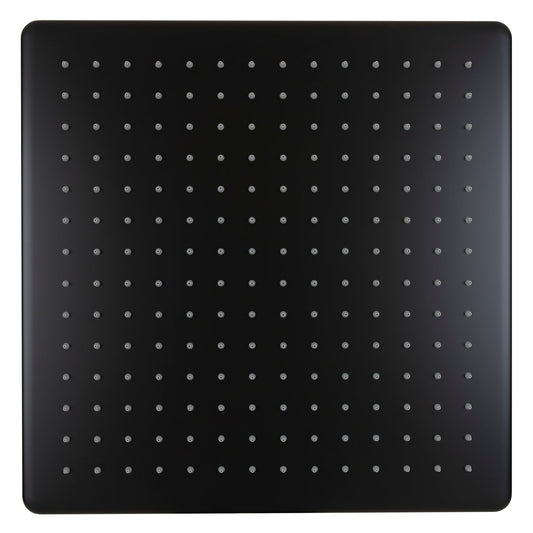 Square 400mm Stainless Steel Rain Shower Head, Matte Black