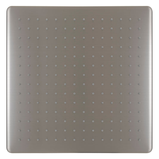 Square 400mm Stainless Steel Rain Shower Head, Brushed Nickel