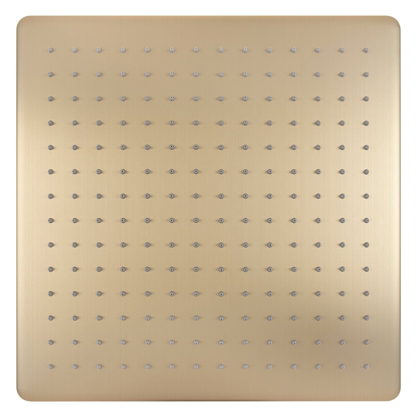 Square 400mm Stainless Steel Rain Shower Head, Brushed Brass (Gold)