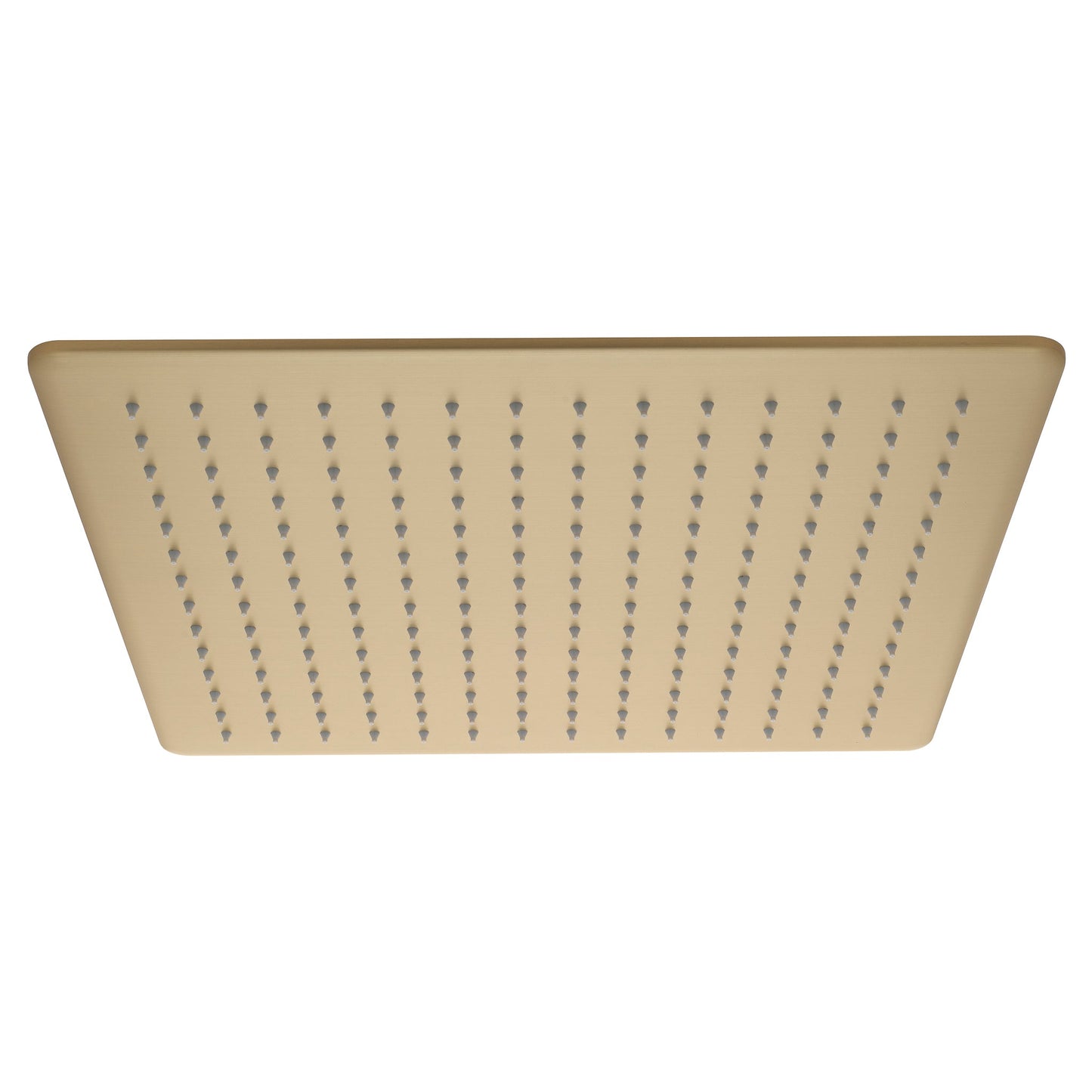 Square 400mm Stainless Steel Rain Shower Head, Brushed Brass (Gold)