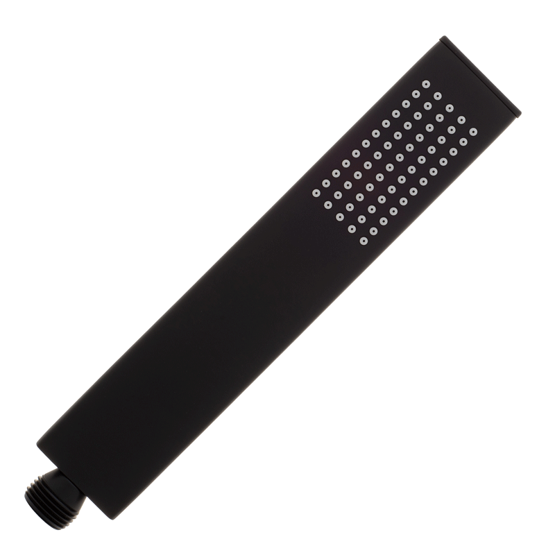 Block Square Hand Shower on Rail, Matte Black