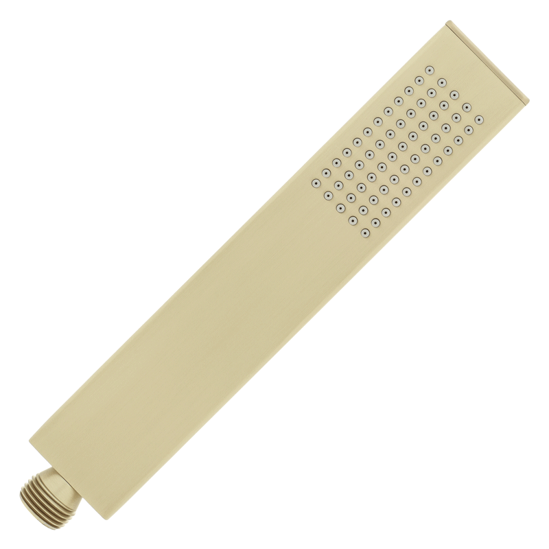 Block Square Hand Shower with Holder, Brushed Brass (Gold)