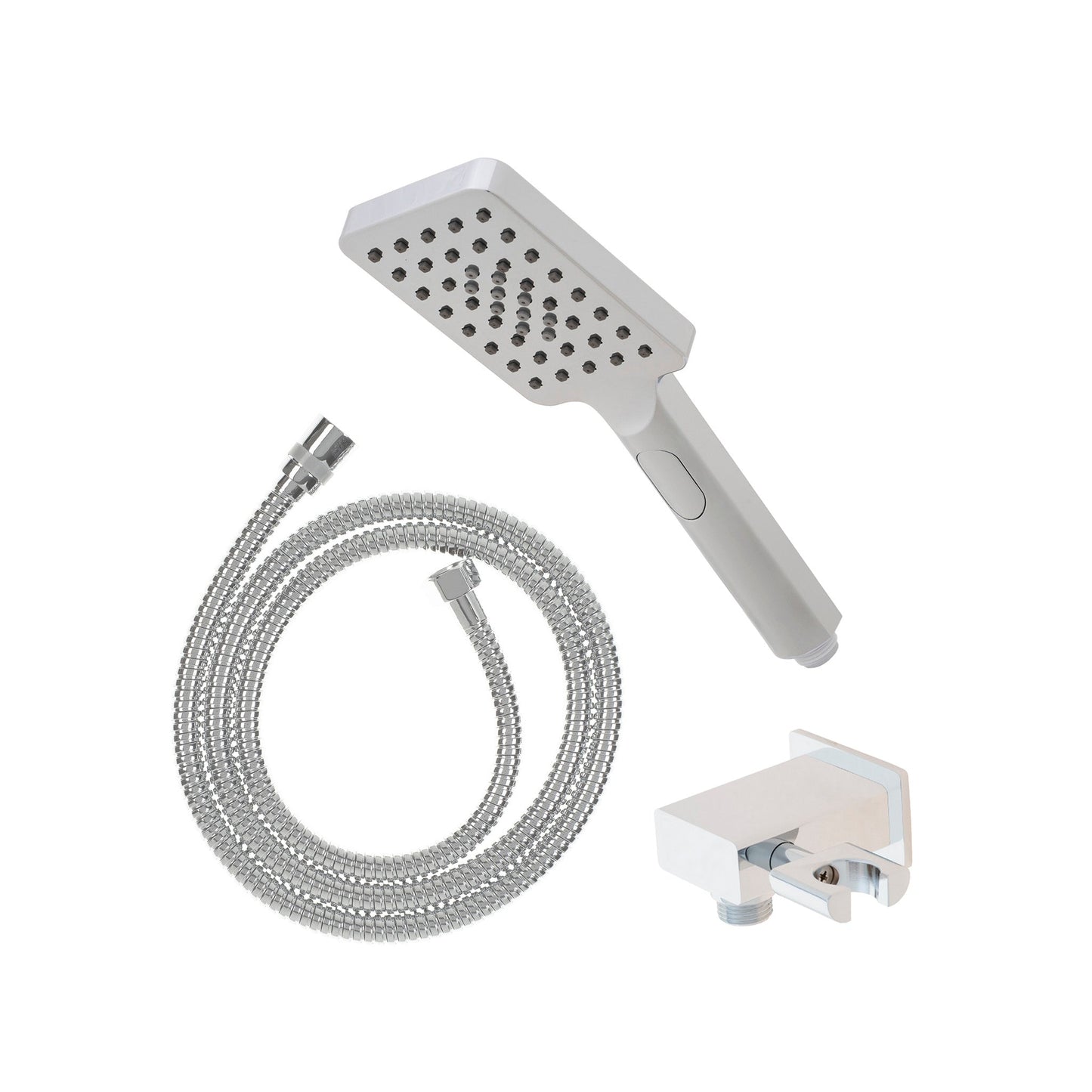 Retto Square 3-Function Hand Shower with Holder, Polished Chrome
