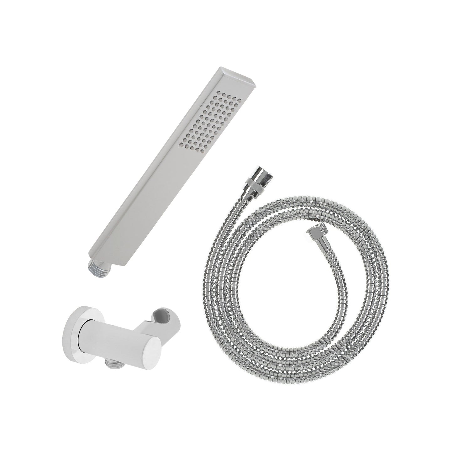 Block Square Hand Shower with Holder, Polished Chrome