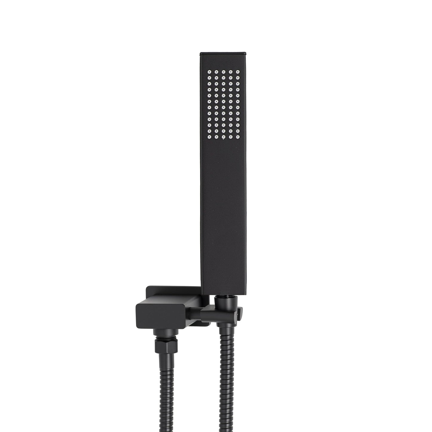 Block Square Hand Shower with Holder, Matte Black