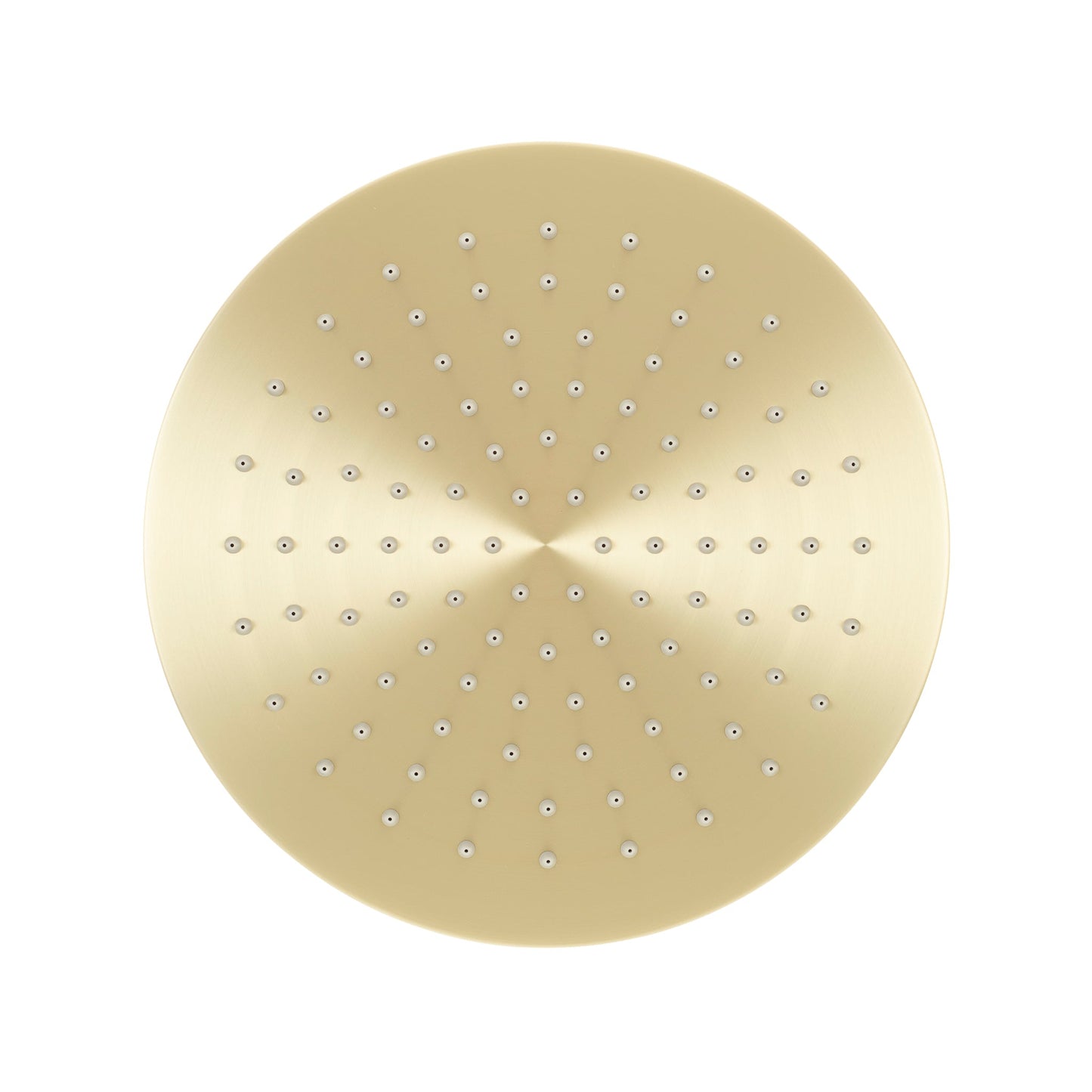 Round 250mm Stainless Steel Rain Shower Head, Brushed Brass (Gold)