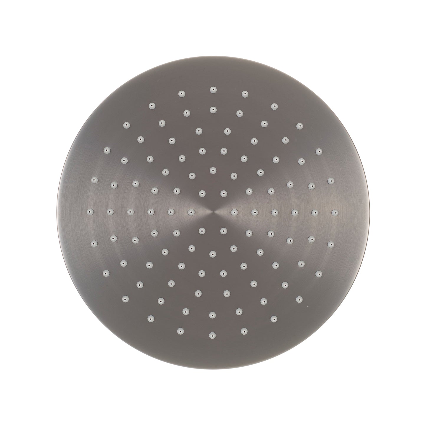 Round 250mm Stainless Steel Rain Shower Head, Brushed Gunmetal