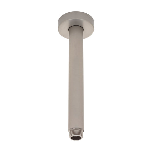 Round 200mm Shower Ceiling Dropper Arm, Brushed Nickel