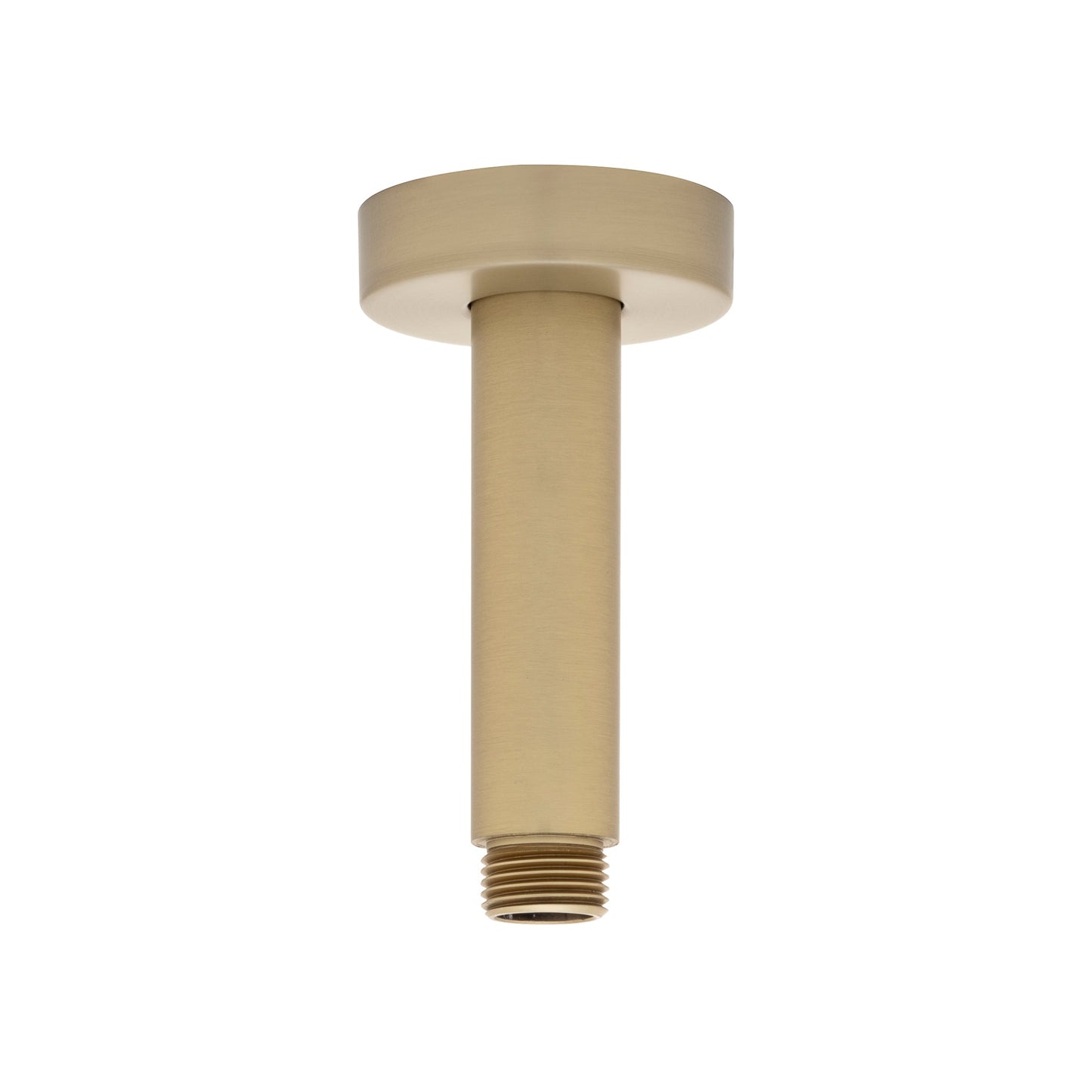 Round 100mm Shower Ceiling Dropper Arm, Brushed Brass (Gold)