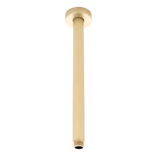 Round 300mm Shower Ceiling Dropper Arm, Brushed Brass (Gold)