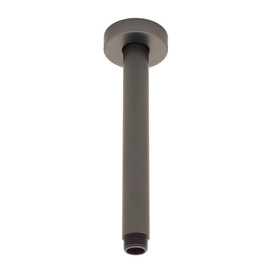 Round 200mm Shower Ceiling Dropper Arm, Brushed Gunmetal