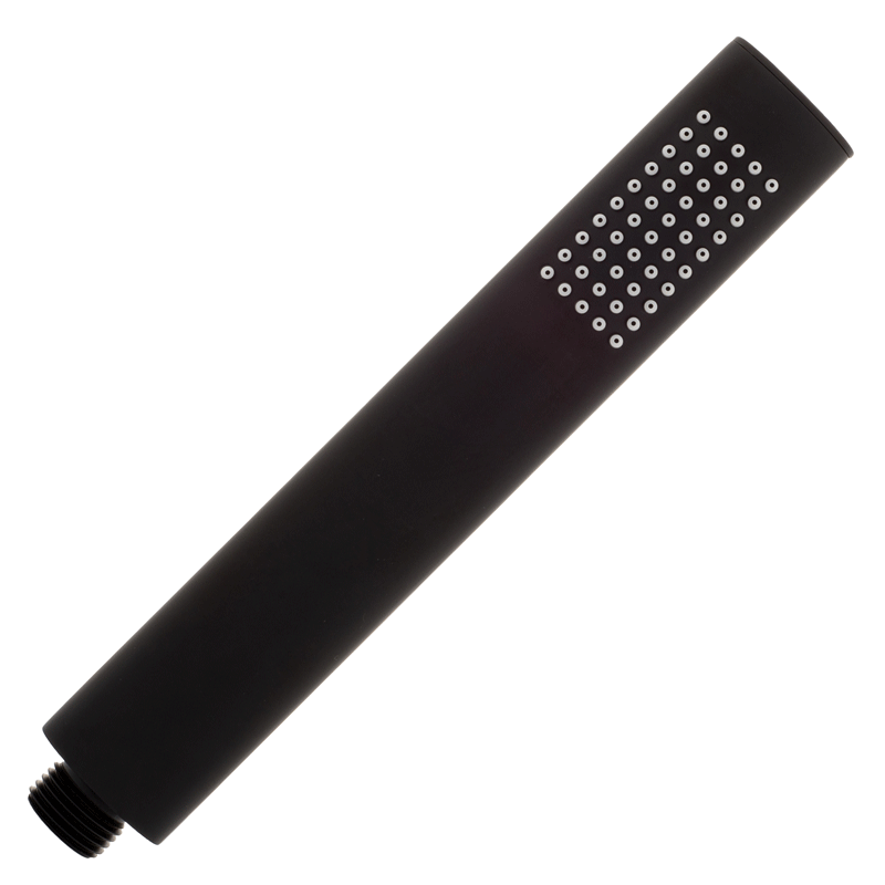 Tube Round Hand Shower on Rail, Matte Black