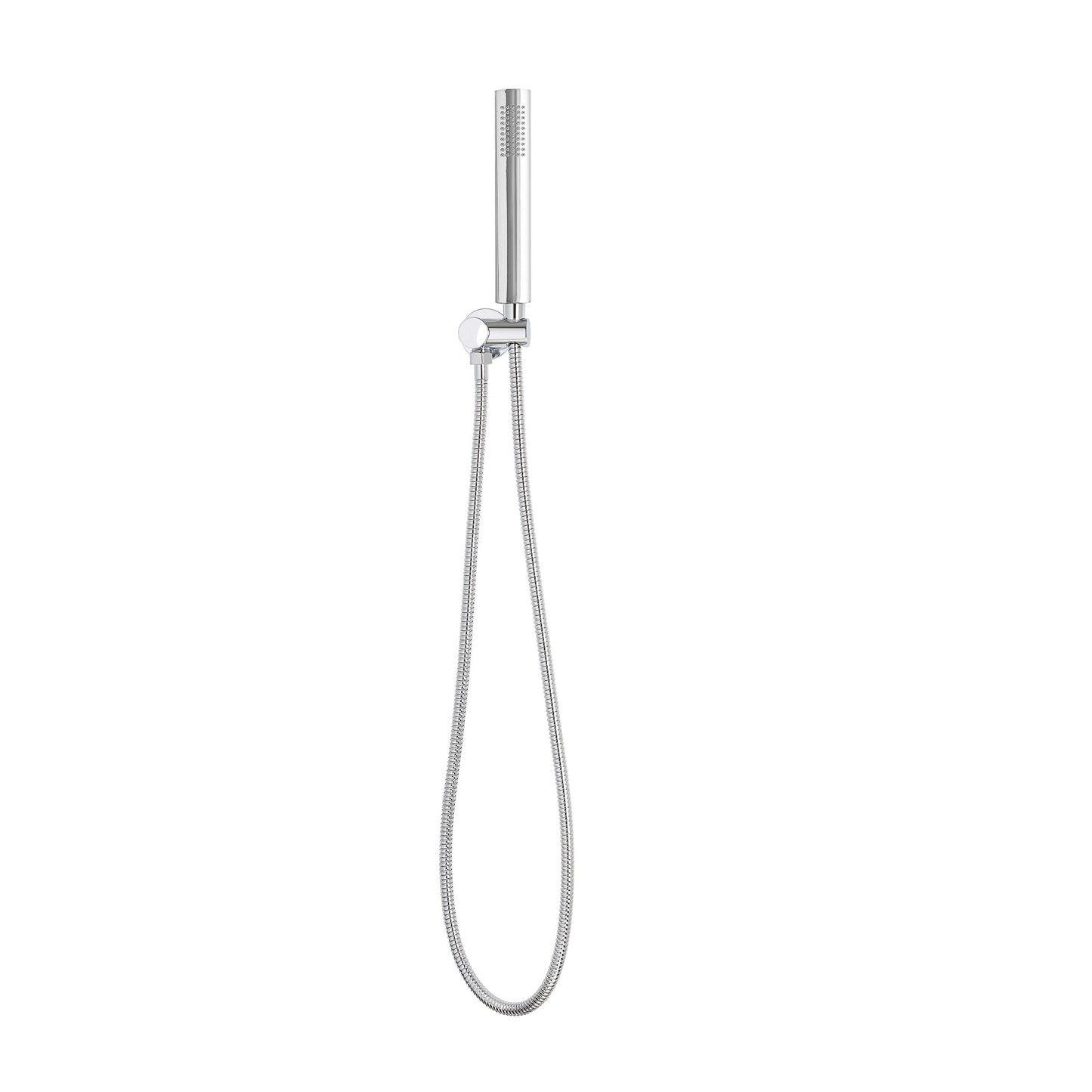 Tube Round Hand Shower with Holder, Polished Chrome