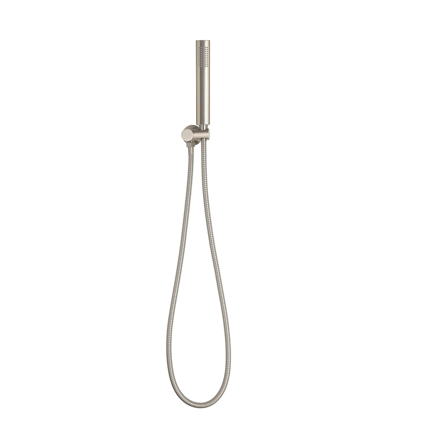 Tube Round Hand Shower with Holder, Brushed Nickel