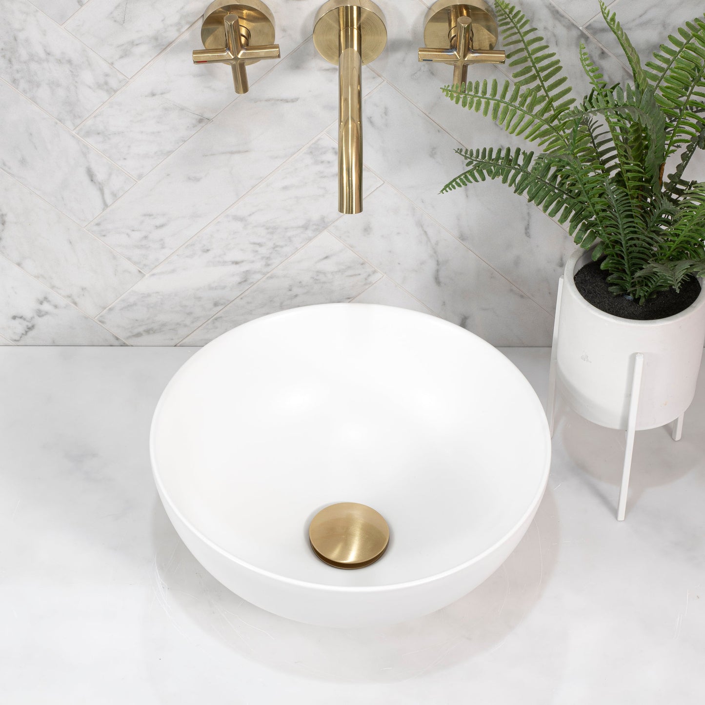 Salata Petite 320mm Above-Counter Round Basin, Matte White