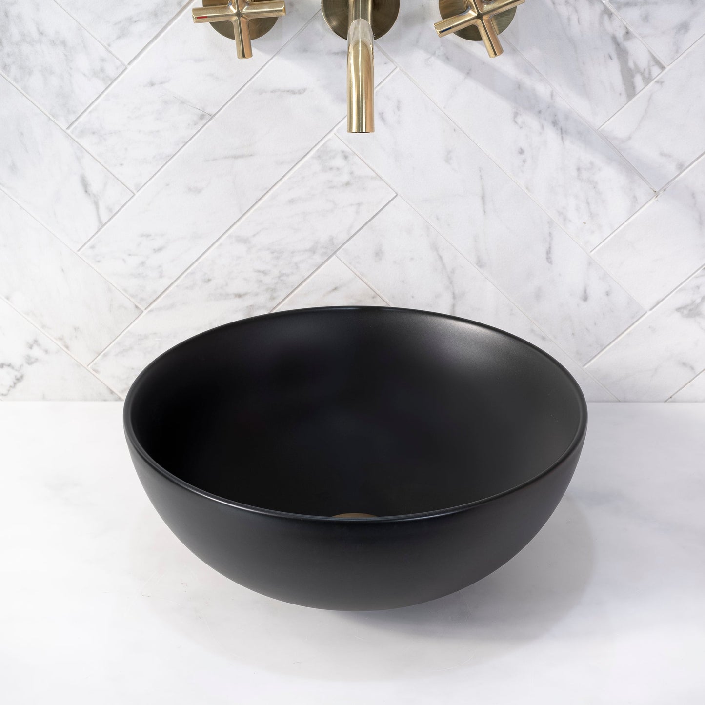 Salata Petite 320mm Above-Counter Round Basin, Matte Black