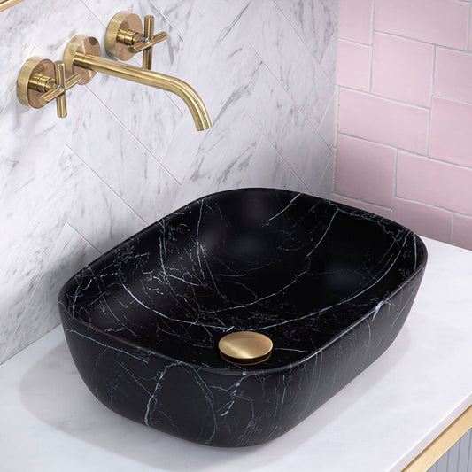 Julio 455mm x 325mm Above-Counter Basin, Matte Marquina Marrone