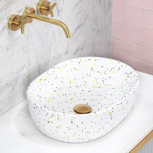 Capsula 480mm x 350mm Above-Counter Basin, Matte Terrazzo Speckle