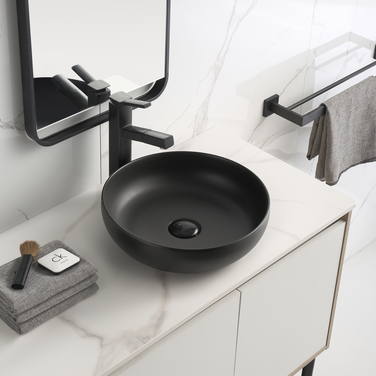 Disco 370mm Above-Counter Basin, Matte Black