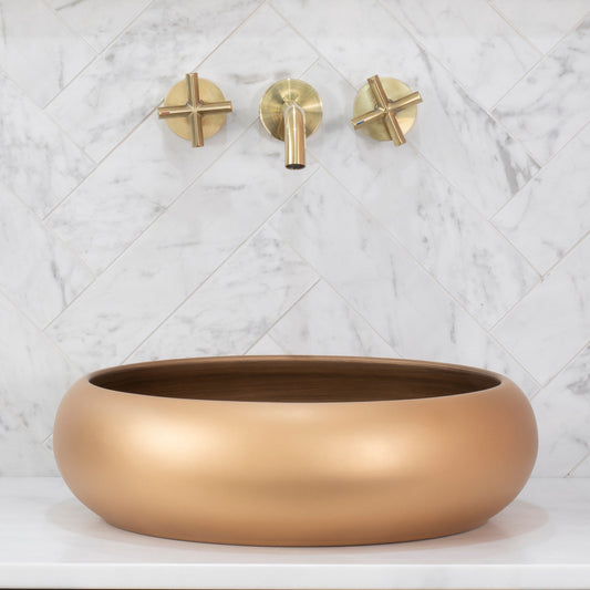 Disco Plus 415mm Above-Counter Basin, Matte Bronze