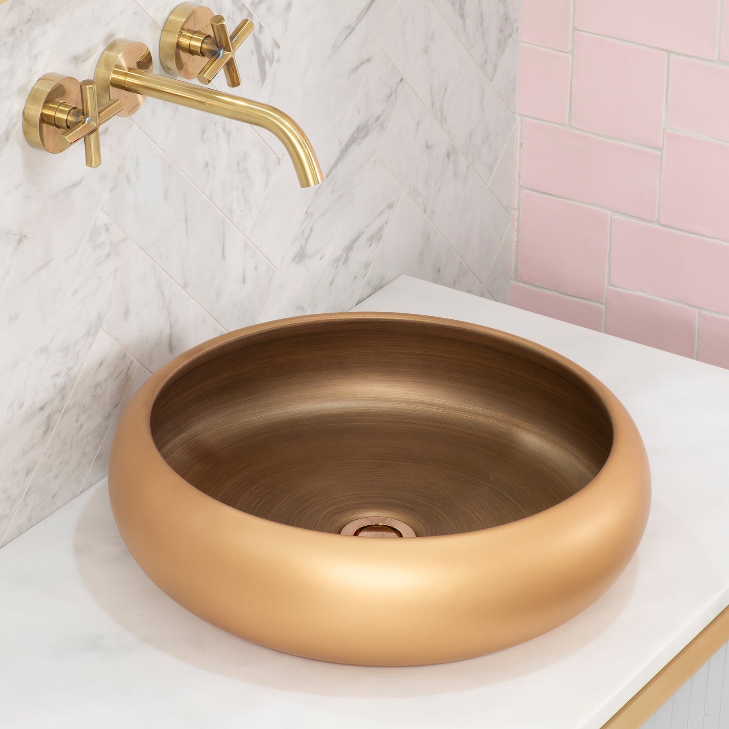 Disco Plus 415mm Above-Counter Basin, Matte Bronze