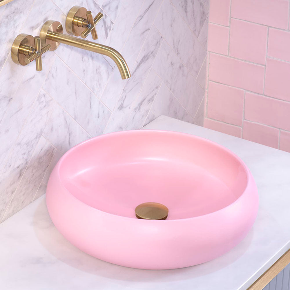 Disco Plus 415mm Above-Counter Basin, Matte Pink