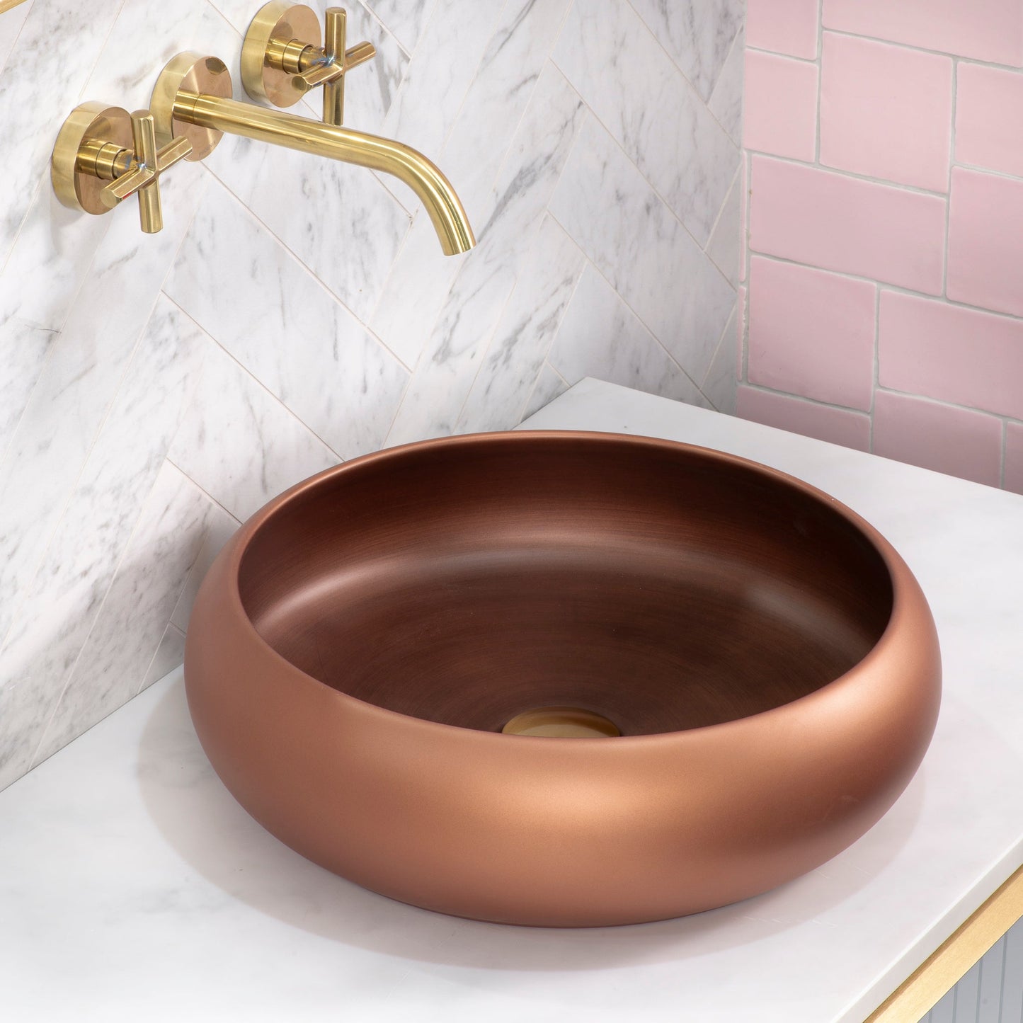 Disco Plus 415mm Above-Counter Basin, Matte Rossa