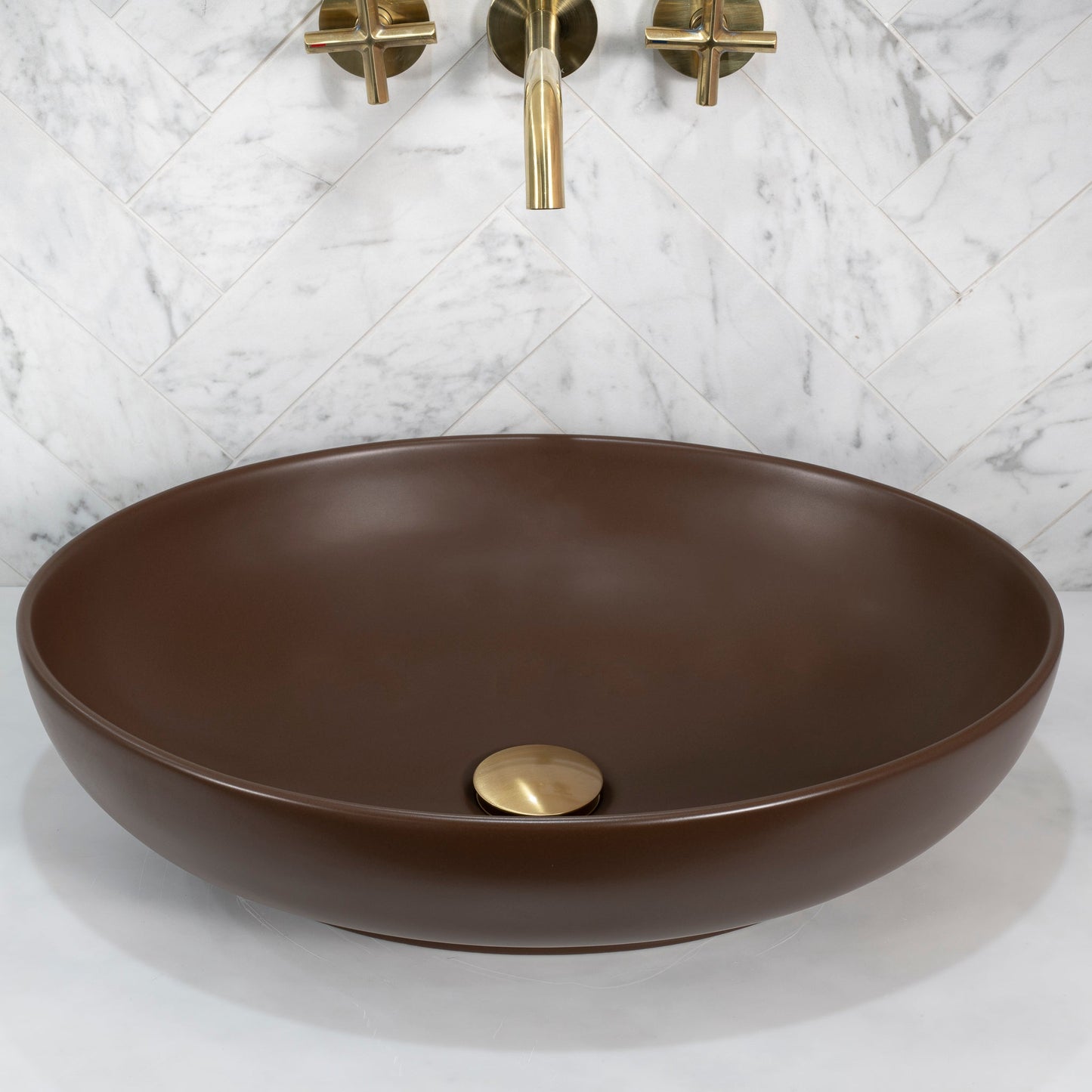 Ellipse 520mm x 395mm Above-Counter Basin, Matte Mocha