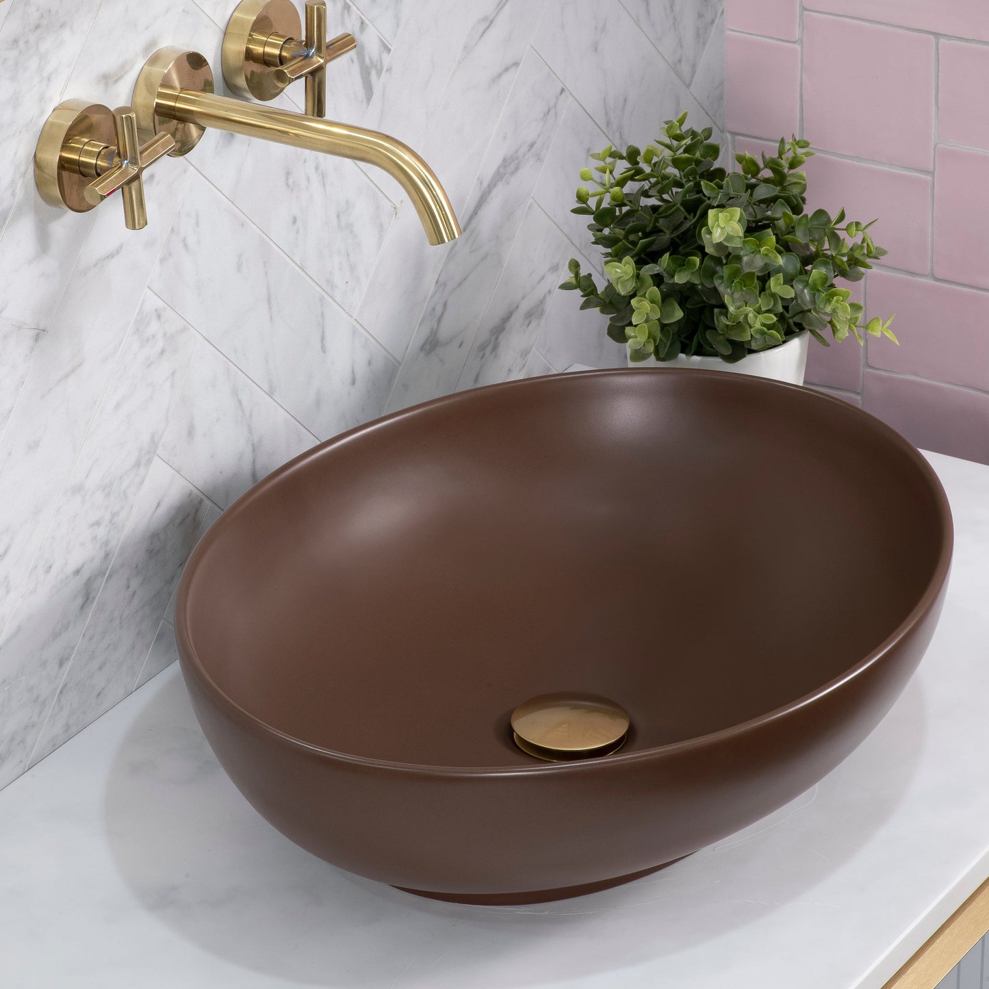 Ellipse 520mm x 395mm Above-Counter Basin, Matte Mocha