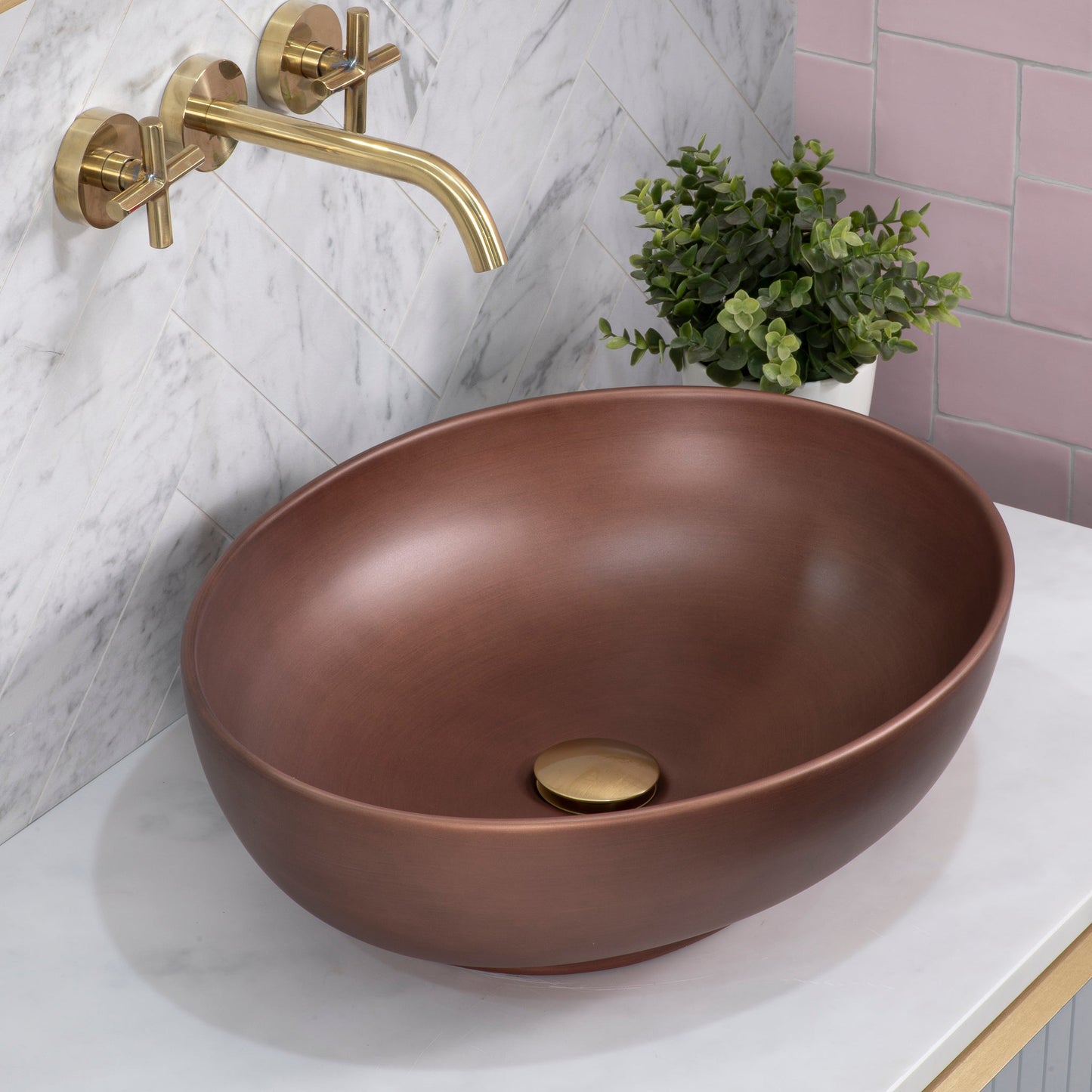 Ellipse 520mm x 395mm Above-Counter Basin, Matte Rossa