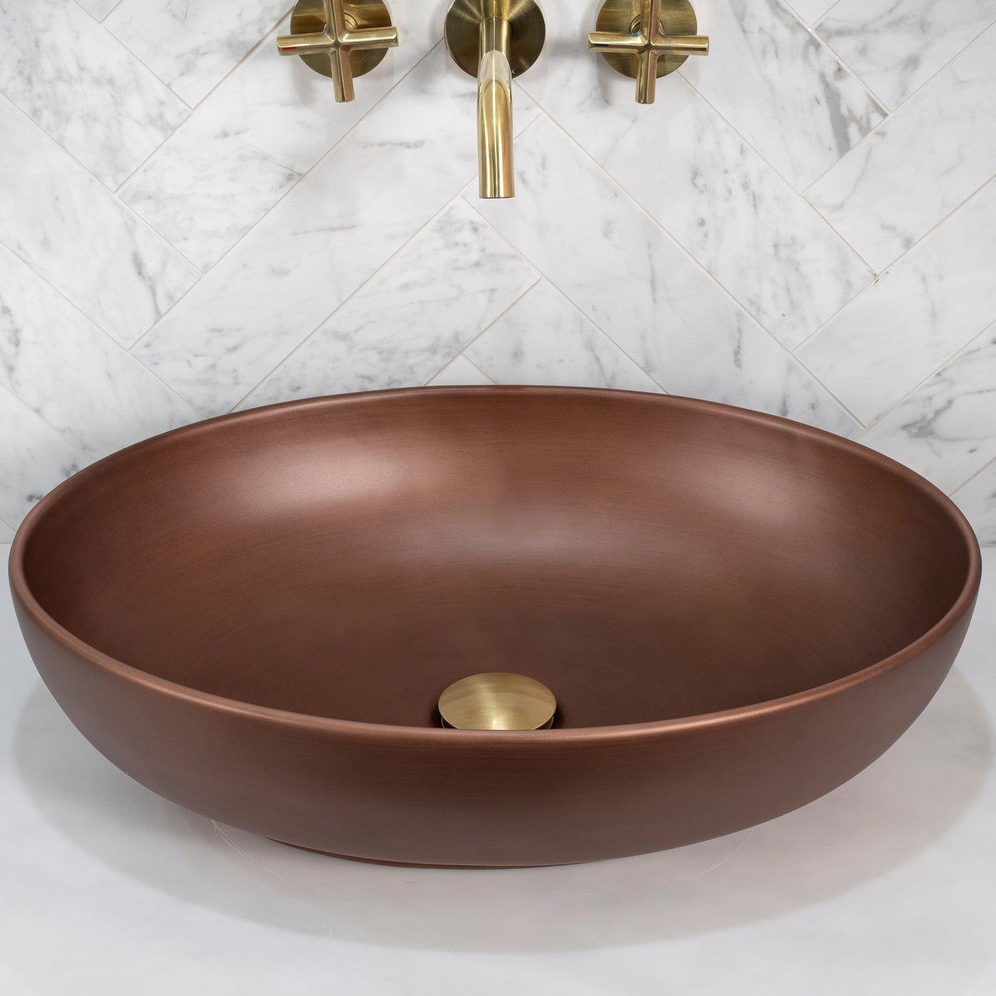 Ellipse 520mm x 395mm Above-Counter Basin, Matte Rossa