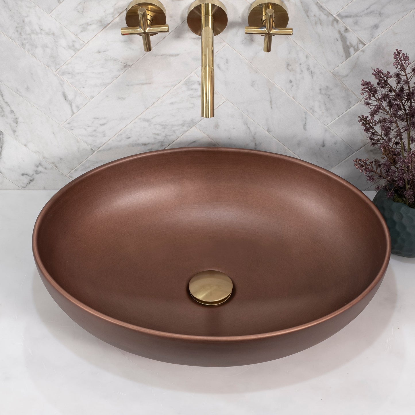 Ellipse 520mm x 395mm Above-Counter Basin, Matte Rossa