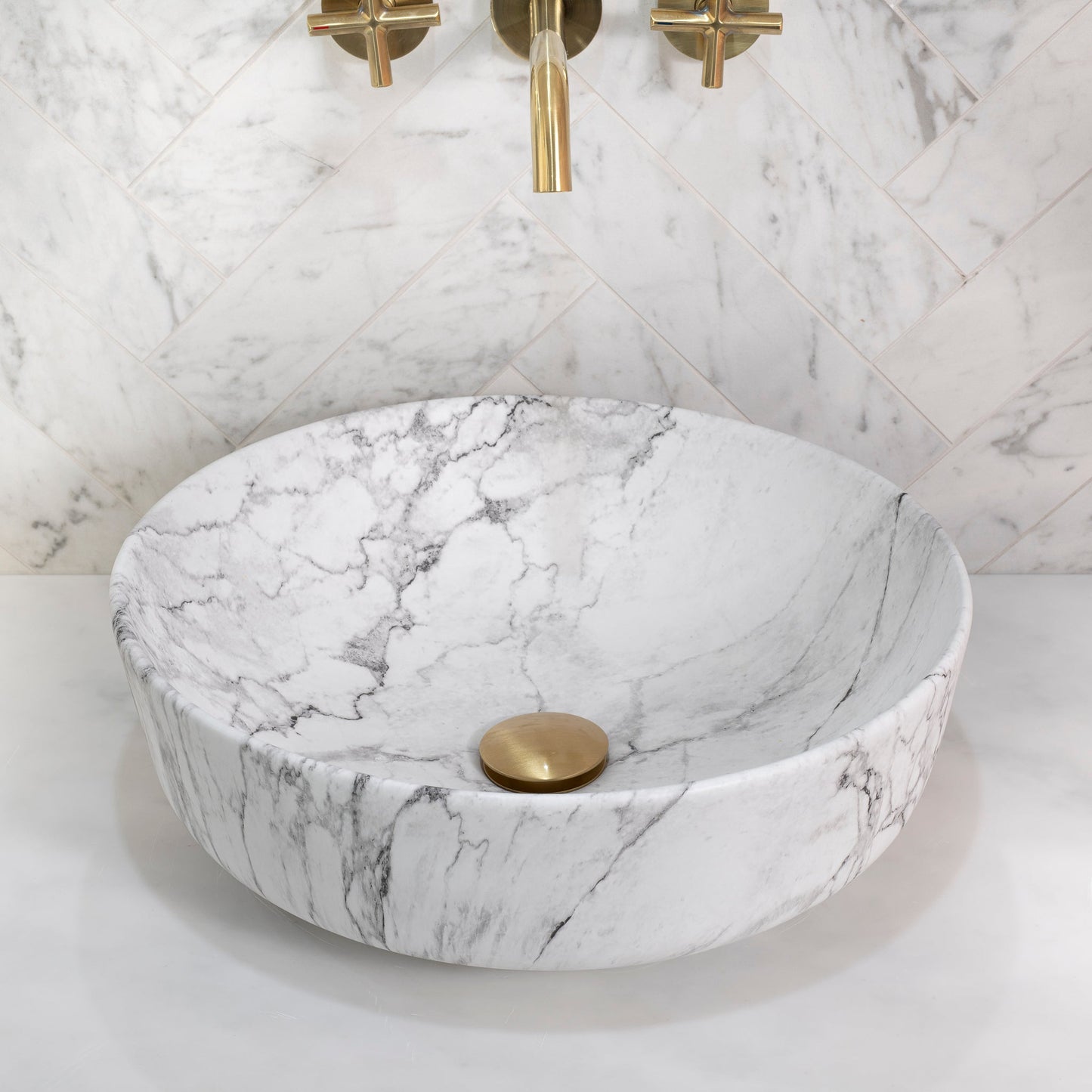 Dove 415mm Above-Counter Basin, Matte Carrara