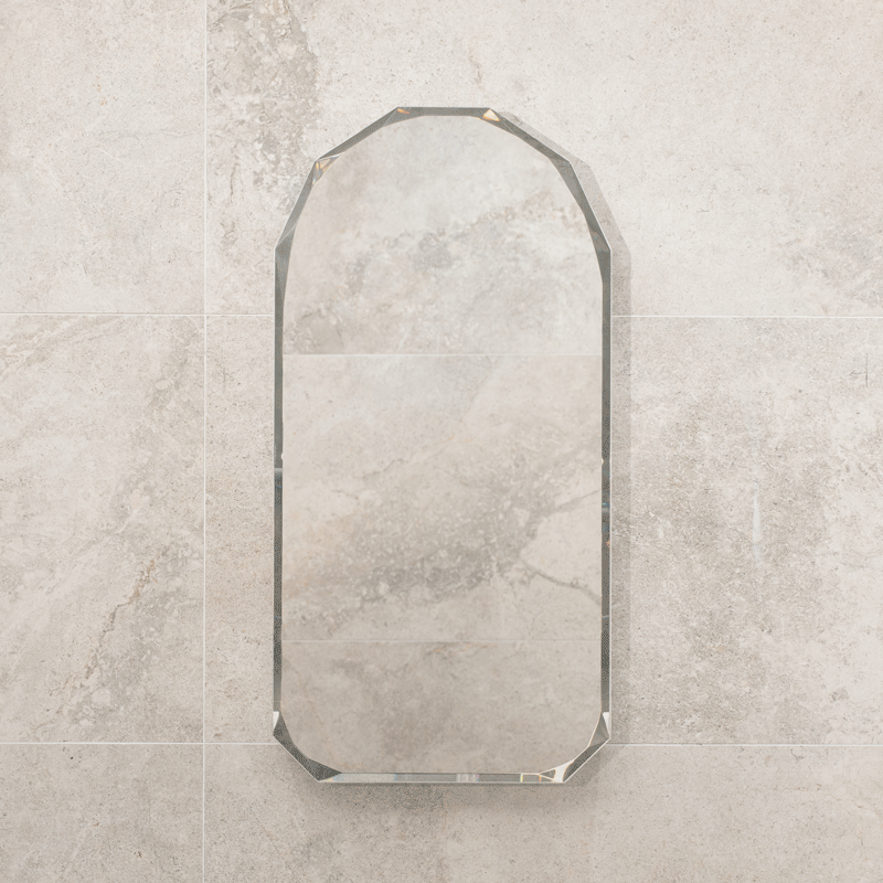 Arch Jewel 450mm x 900mm Shaving Cabinet Mirror, Matte White
