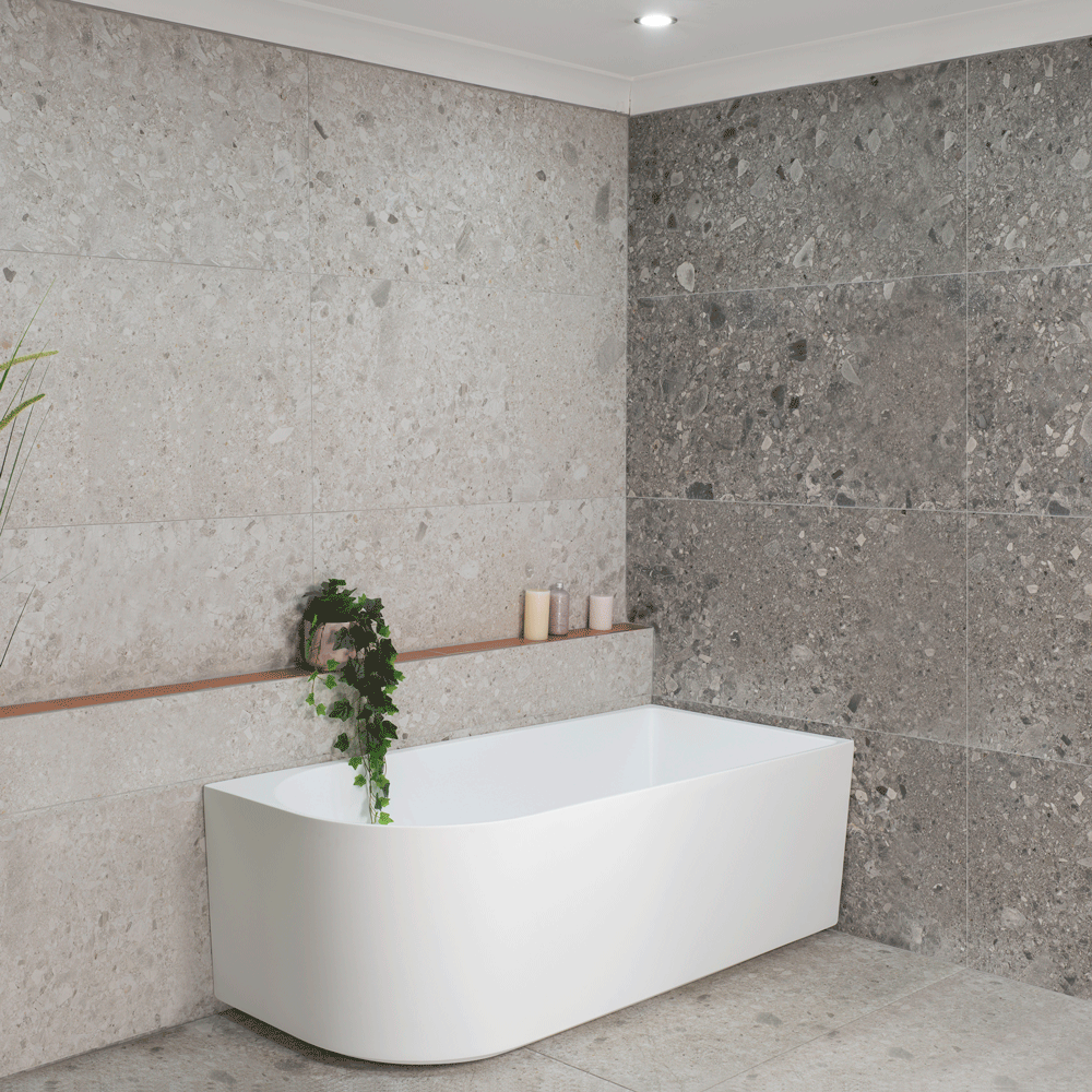 Arco 1600mm Right Corner Freestanding Bath, Matte White