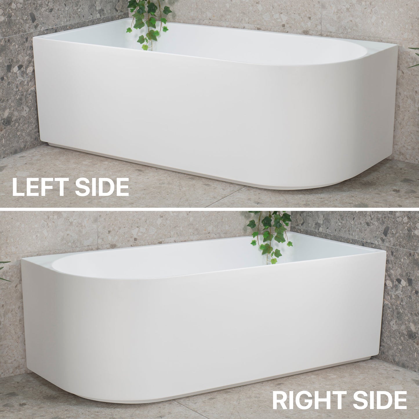 Arco 1600mm Right Corner Freestanding Bath, Matte White