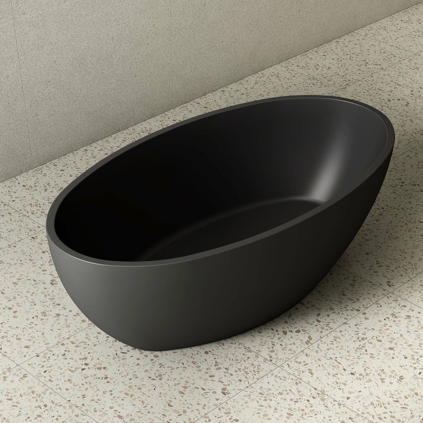 Byron Egg 1300mm Oval Freestanding Bath, Matte Black