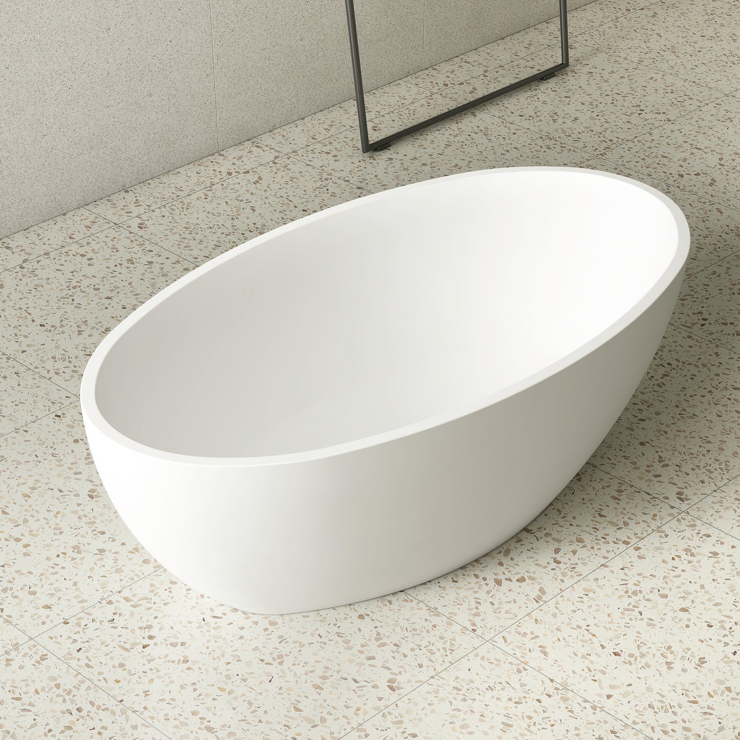 Byron Egg 1300mm Oval Freestanding Bath, Matte White