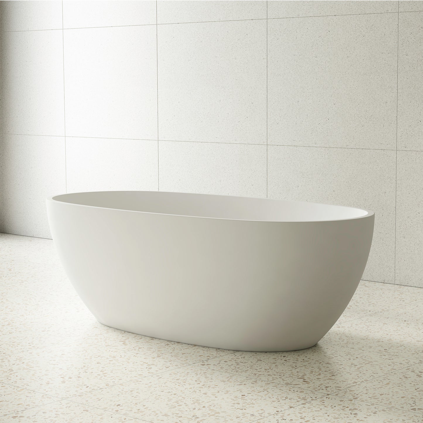 Byron Egg 1400mm Oval Freestanding Bath, Gloss White