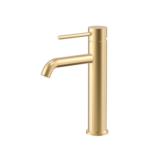 Profile III Mid-Height Basin Mixer, PVD Brushed Brass Gold