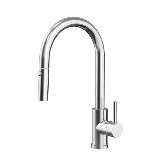 Profile III Gooseneck Kitchen Sink Mixer with Pull-Out, Polished Chrome