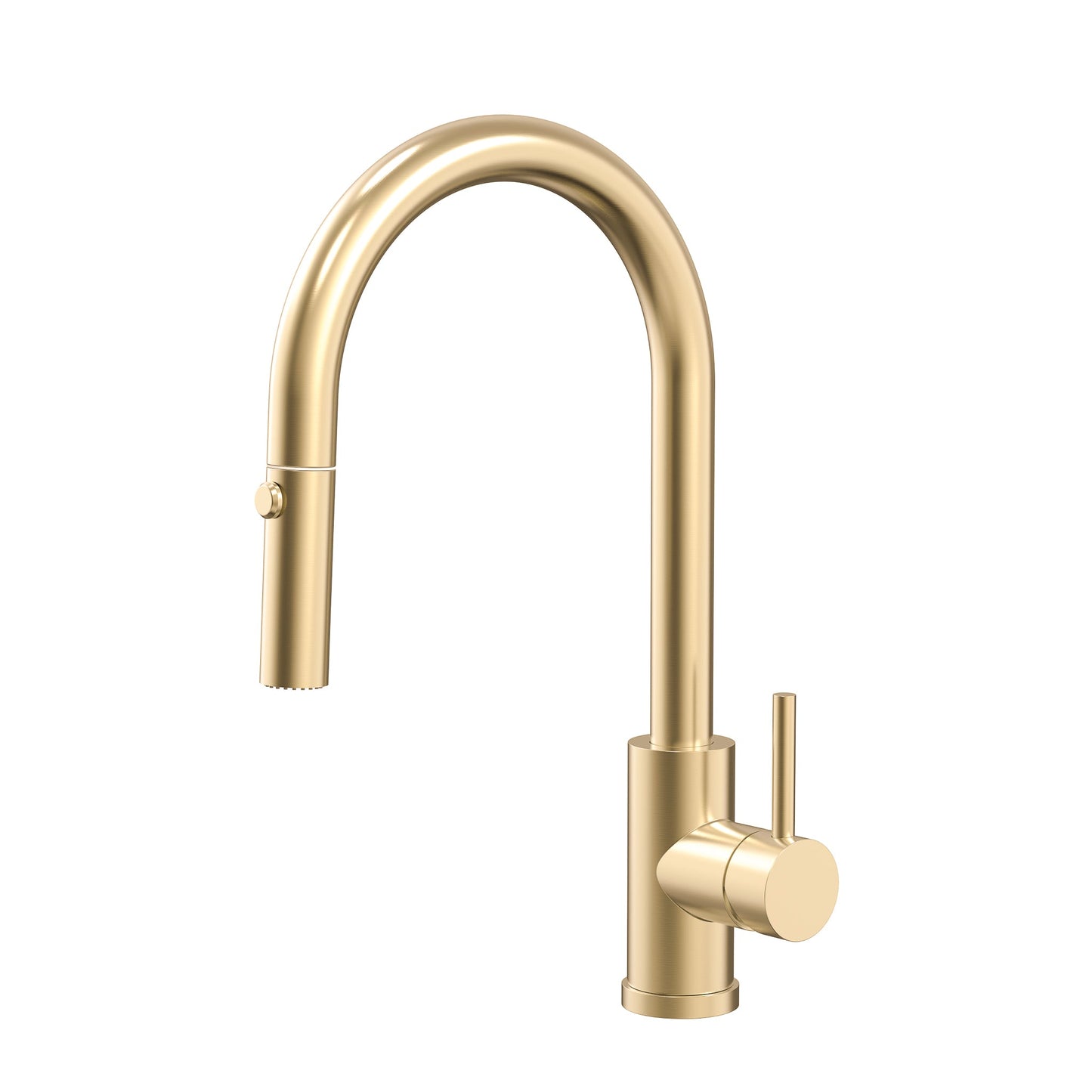 Profile III Gooseneck Kitchen Sink Mixer with Pull-Out, PVD Brushed Brass Gold