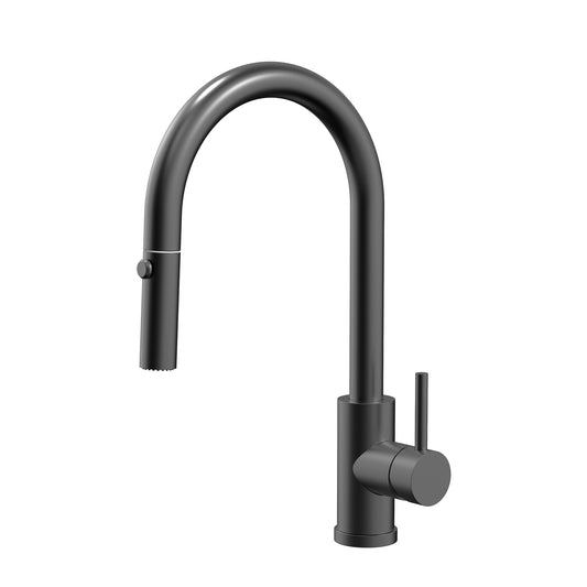 Profile III Gooseneck Kitchen Sink Mixer with Pull-Out, PVD Brushed Gunmetal