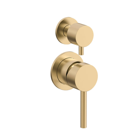 Profile III Shower/ Bath Wall Mixer with Diverter, PVD Brushed Brass Gold